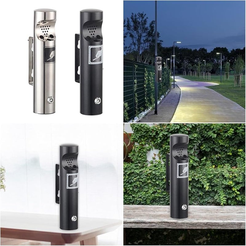 63 Tubes U Shaped Outdoor Wall Mounted Ashtray Metal Cigarette Disposal Receptacle Commercial Durability - Image 2